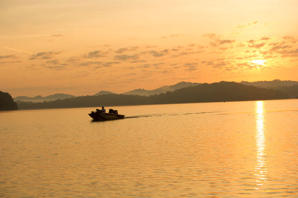 Tellico Lake at sunset.